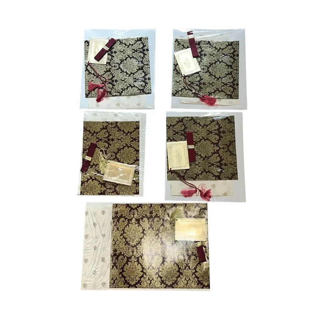 5 Victoria Secret vintage Gift Box Wrapping Tissue Paper Tassel Ribbon Gold
